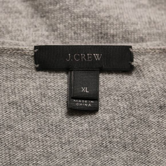 J Crew Heather Gray Wool Blend Oversized Relaxed Fit V Neck Sweater Size XL - Picture 5 of 8